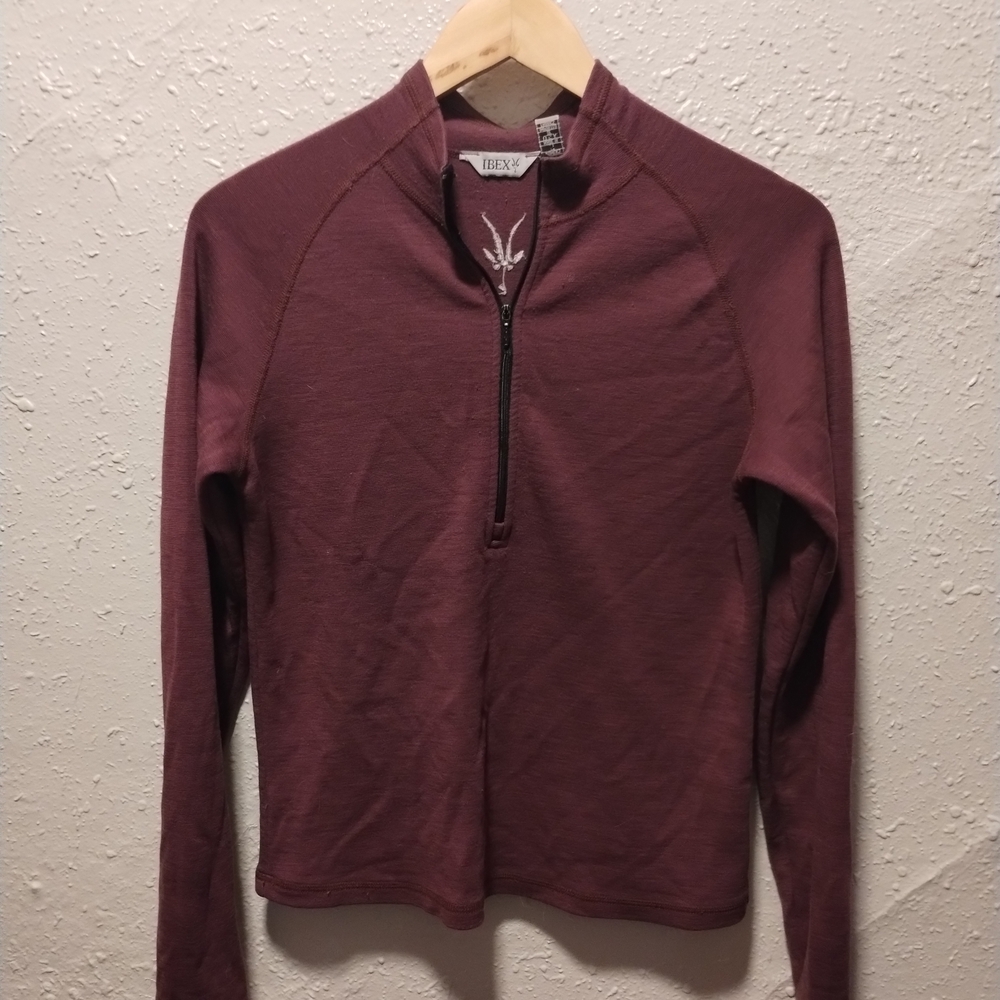 Ibex Women's Maroon Cowl Neck Sweater